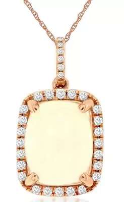 3.07ct Diamond & Aaa Opal 14kt Rose Gold 3d Oval & Round Halo Floating Pendant • $2121.60