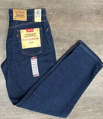 VTG 90s Levis 505 Jeans Mens 34 X 32 Blank Orange Tab Dark Wash Relaxed NWT • $94