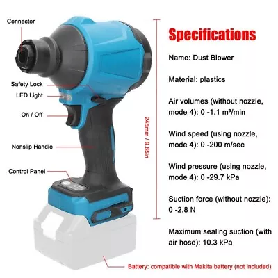 CROWNTOOLS Pistol Grip 18v Dust Blower For Makita 18v Batteries • $57.99