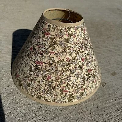 Vintage Floral Cloth Lamp Shade Botanical Shabby Cottage Garden Small Ornate • $27