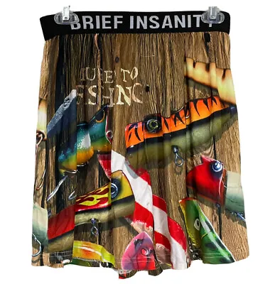 Brief Insanity Mens M Lured To Fishing Boxer Shorts Underwear Lures NWT • $18.99