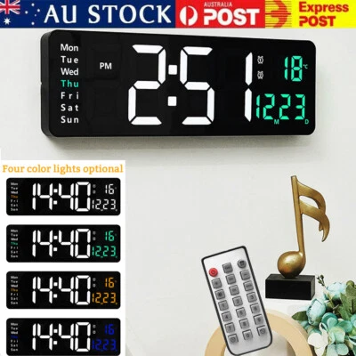 Digital Big Large Jumbo LED Wall Desk Clock Display With Temperature Calendar • $43.99