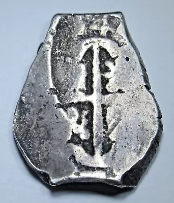 1640s Spanish Silver 2 Reales Genuine Dated Colonial 1600s Pirate Cob Cross Coin • $189.95