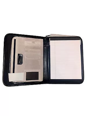 Black A4 Folder Notepad Office Supplies Multi Pocket With Zip • £5