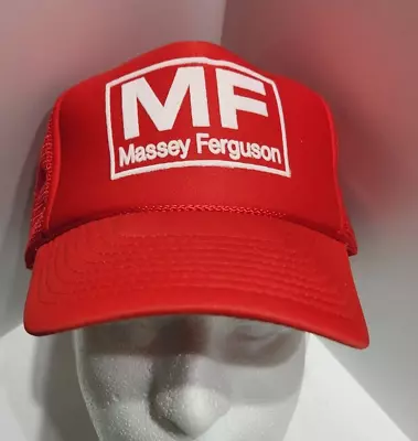 Vintage Massey Ferguson Red Snapback Trucker Farmer Foam Mesh Nissun Cap • $12.97