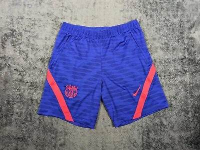 FCB Barcelona Shorts Women Large Blue Pink Premier League Soccer Futbol Logo Tee • $14.94