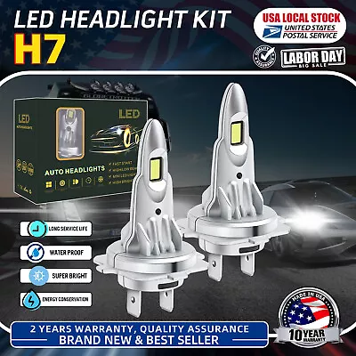 2pcs Super Bright H7 LED Headlight Bulbs Kit 6000K White For 2015 2018 Volvo V60 • $17.68