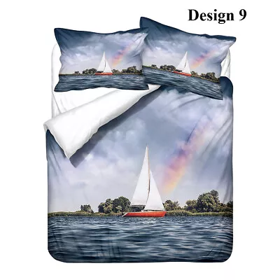 Nautical Sailing Ship Bedding Duvet Cover Set Single Double King Holiday Gift • £52.79