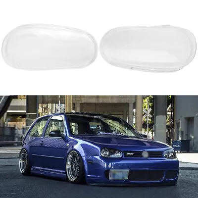 Left+Right Glass Headlight Headlamp Lens Cover For VW MK4 Golf/GTI/R32 1999-2005 • $71.51