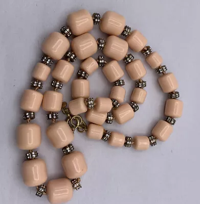 $17.50 • Buy J Crew Gold Peach Pink Acrylic Bead Crystal Rondelle Rhinestone Beads 30 