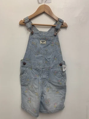 £6.99 • Buy Girls OSHKOSH Blue Denim Short Dungarees UK Age 5- CG T07
