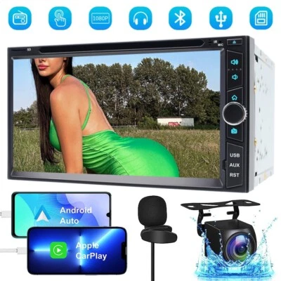 7  Car DVD CD Head Unit Player Stereo Radio Apple CarPlay Android Double 2Din FM • $139.99