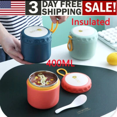 $11.07 • Buy Hot Food Flask Stainless Steel Lunch Box Thermos Vacuum Insulated Trave Food Jar