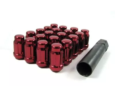 20 Pc Set Spline Tuner Lug Nuts ¦ 1/2  ¦ Red ¦ Ford Mustang Explorer • $34.64