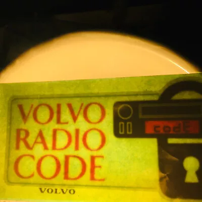 Volvo 240 260 740 940 960 Radio Tuner Stereo Cassette Code Decal Audio Systems • $10