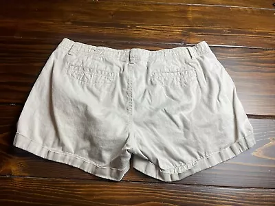 ELLE Shorts Women's Size 14 Tan Cuffed Chino Shorts Pockets • $14.99