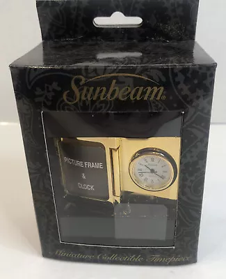 Sunbeam NIB Miniature Gold Tone Collectible Picture Frame And Clock 2 Available • $8.99