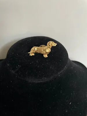 Dachshund Dog Lapel Tac Pin  Wiener Dog  Gold Tone  Marked With The Number 5 M67 • $7