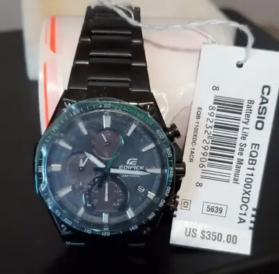 Casio Edifice EQB1100XDC1A Black Ion Stainless Bluetooth Solar Sapphire Watch W2 • $199.99