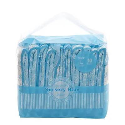 Little For Big Blue Nursery Print Adult Diaper - Bag Of 10 • $49.95