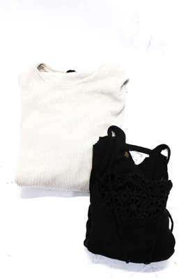 $41.99 • Buy FP One Zara Womens Ribbed Sweater Floral Lace Tank Top Size XL Medium Lot 2