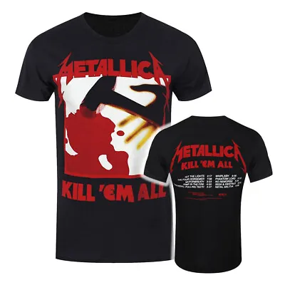 Metallica T-Shirt Kill 'Em All Tracks Rock Band New Black Official • £15.95