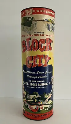 Vintage 1950's Plastic Block City B-300 (152 Pcs) Building Bricks • $15