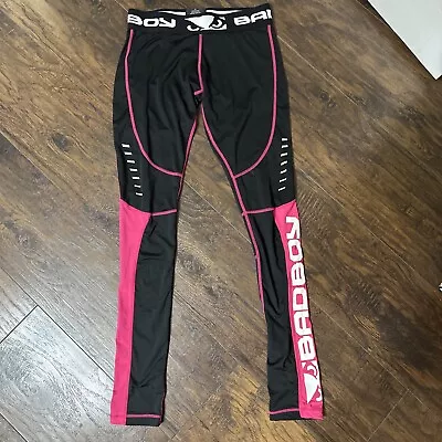 Bad Boy Ladies Sphere Compression Leggings Size L Pink/Black BJJ MMA MWOT • $45.98