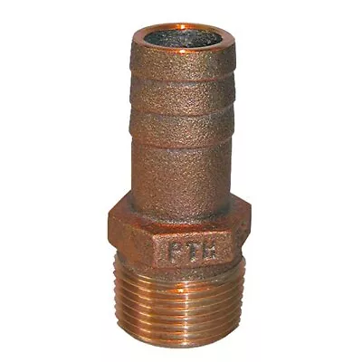 Groco PTH-500 Marine Bronze 1/2  Pipe X 1/2  Hose Barb Adapter Tailpiece Fitting • $10.95