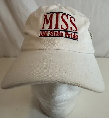 Vintage Mississippi State Bulldogs Hat “Old State Pride” White New Tags MISS • $24.95