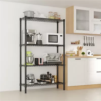 55  H 4 Tier Chrome Metal Kitchen Storage Unit Bookcase Shelf Wire Shelving Rack • $45.89