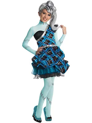 Monster High Frankie Stein Fancy Dress Costume Wig Halloween Girls 3-4 Years • $37.96