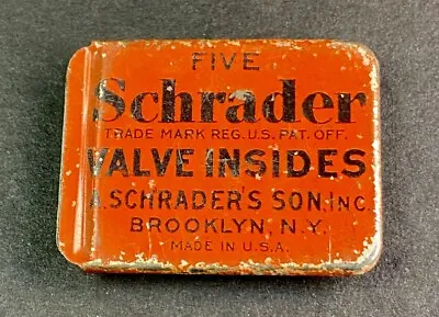 Schrader Valve Core Automobile Motorcycle Tire Part HD Antique Advertising Tin • $15