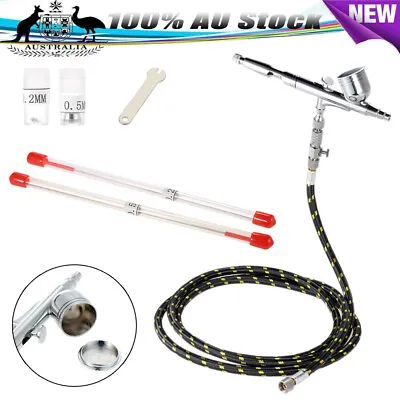 KKmoon Gravity Feed Double Action Airbrush Set With Hose For Art Painting Tattoo • $29.99
