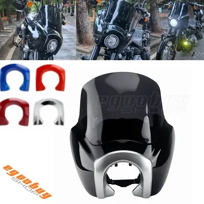$199.99 • Buy Headlight Fairing W/ 12'' Windshield For Harley Dyna Super Glide FXDC FXDWG FXDB
