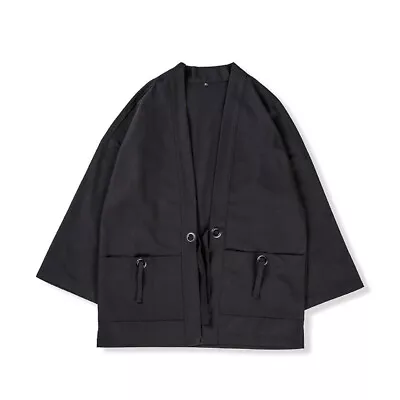 Japanese Kimono Cardigan Yukata Linen Cotton Top Jacket Outdress Coat Shirt Men • £24.19