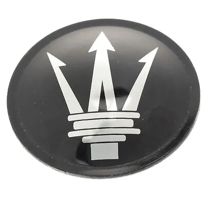GENUINE MASERATI Black And Silver Trident Emblem Wheel Center Cap 80000 • $30.45