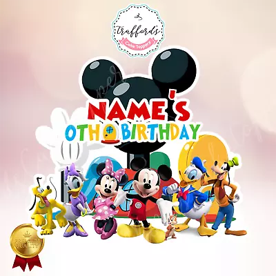 Mickey Clubhouse Themed Custom Cake Topper Various Sizes Icing Wafer Card • £7.50