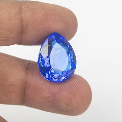 $15.99 • Buy 18.0 Ct Certified Natural Translucent Pear Blue Topaz Loose Gemstones Z-581