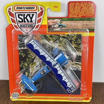 2022 Matchbox Sky Busters 13/33 Biplane-A Blue & White • $11.99