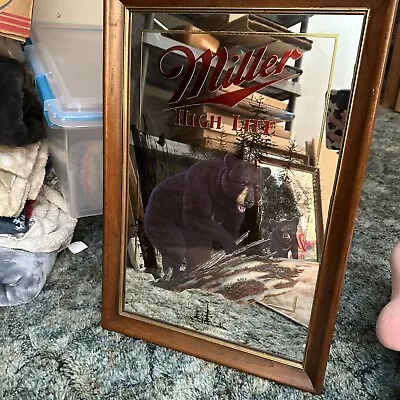 Miller High Life Black Bear Wisconsin Beer Mirror  • $125