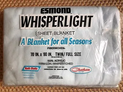 Vintage Esmond Whisperlight Sheet Blanket Chatham 70 X90 Baby Blue Twin Full Bed • $24