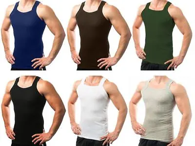 Different Touch 6 Pack Men Square Cut Gunit Style Tank Tops • $49.99