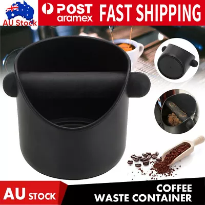 Coffee Waste Container Espresso Grinds Knock Box Tamper Tube Bin Bucket Black AU • $12.39