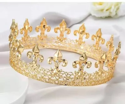 King Crown For Men Silver Metal Party CostumeHalloween Birthday Gift Wedding • $29.99