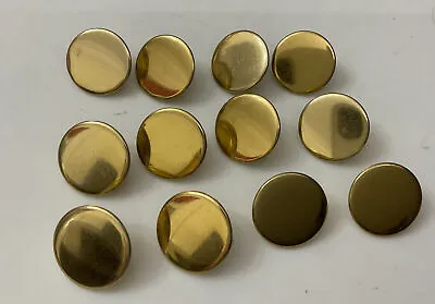 Vintage 12 X Gold Flat Plain 18mm Simple Buttons Livery Uniform Military Jacket • £15