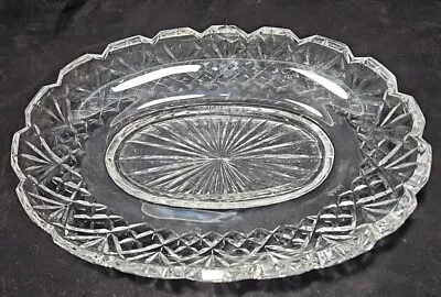 Waterford Clear Crystal Lismore 10.75  Oval Serving Bowl Dish Ireland Vintage • $199.99