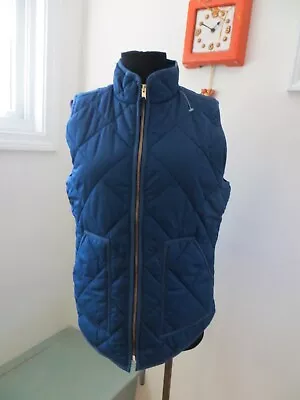 J.Crew Blue Quilt Puffer Vest Zipper Front Style G7520 Women's Medium • $19.80