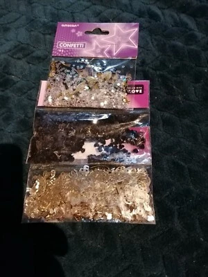 £1.50 • Buy Wedding  Table Confetti 14g X3 Bags Silver Gold Hearts Love Party Decor Foil