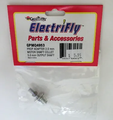 $5.99 • Buy Electrifly Prop Adapter 2mm Motor Shaft Collet-5mm Output Shaft #GPMQ4953 NIP
